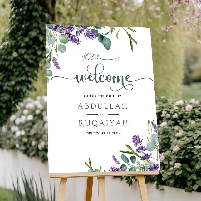 Eucalyptus Lavender Muslim Wedding Welcome Sign (Creator Uploaded)