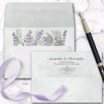 Eucalyptus & Lavender Rustic Boho Chic Wedding Envelope<br><div class="desc">These beautiful envelopes will add a touch of class to your wedding invitations. They feature an elegant yet rustic boho chic design with a delicate bouquet of eucalyptus leaves and lavender flowers tied with a white bow on a marbled dusty or steel blue background. Your return address is printed on...</div>