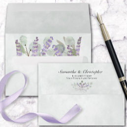Eucalyptus &amp; Lavender Rustic Boho Chic Wedding Envelope