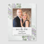 Eucalyptus Lavender Wedding Save Date Photo Magnet (Front)