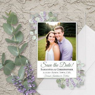 Eucalyptus & Lavender Wedding Save the Date Photo