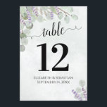 Eucalyptus & Lavender Wedding Table Number Large<br><div class="desc">These beautiful wedding table number cards come in a slightly larger size than the standard ones. They feature an elegant boho chic design with hand painted watercolor eucalyptus leaves and lavender flowers in shades of sage green and light purple. Perfect way to make your wedding reception beautiful and help your...</div>