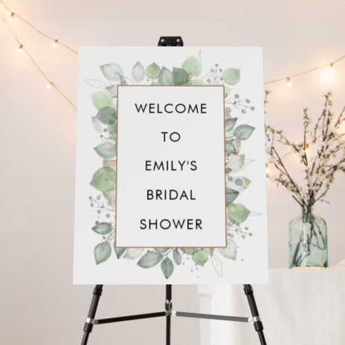 Eucalyptus Leaf Border Welcome to Bridal Shower Foam Board