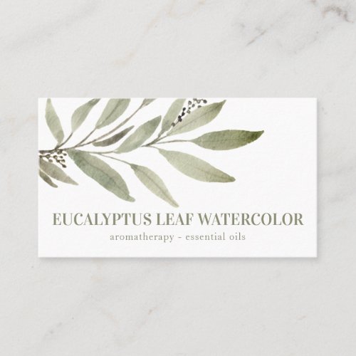 Eucalyptus Leaf Flower Essential Oils Botanical Business Card