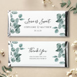 Eucalyptus Leaf Foliage Love Is Sweet Wedding Hershey Bar Favors<br><div class="desc">These wedding favors feature a modern watercolor floral botanical design with eucalyptus leaf foliage. Personalize with your text. Matching stationery also available.</div>