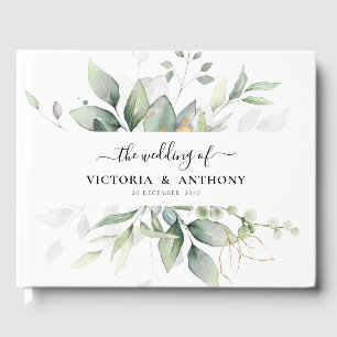 Eucalyptus Leaf Greenery Wedding Guest Book