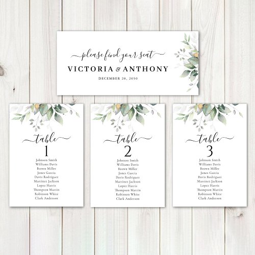 Eucalyptus Leaf Greenery Wedding Head Table Sign