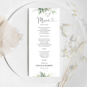 Eucalyptus Leaf Greenery Wedding Menu