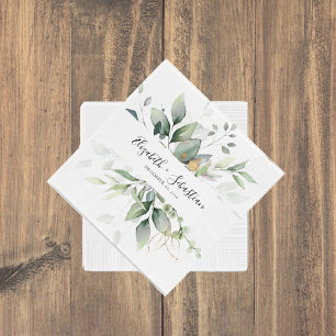 Eucalyptus Leaf Greenery Wedding Napkins