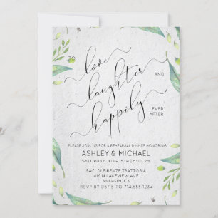 EUCALYPTUS & LEAF   Happily Ever After Rehearsal Invitation