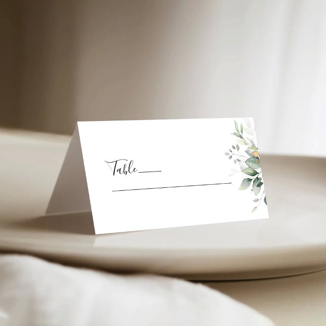 Eucalyptus Leaf Wedding Folded Place Cards (Creator Uploaded)