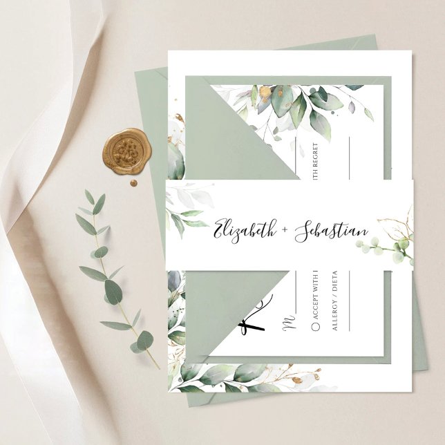 Eucalyptus Leaf  Wedding Invitation Belly Band (Creator Uploaded)