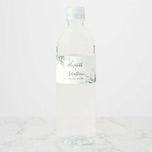 Eucalyptus Leaf Wedding Water Bottle Labels