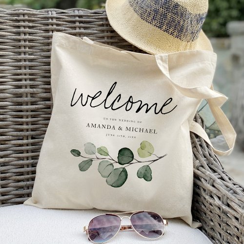 Eucalyptus leaf wedding welcome Gift Tote Bag