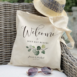 Eucalyptus Leaf Welcome Favor Tote Bag