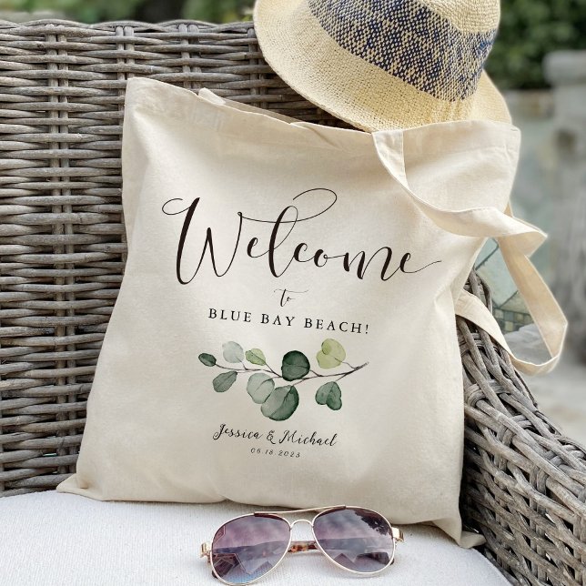 Eucalyptus Leaf Welcome Favor Tote Bag (Creator Uploaded)