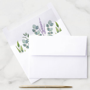 Eucalyptus Leafy Stems Lavender Flowers Greenery Envelope Liner