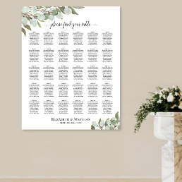 Eucalyptus Leaves 30 Table Wedding Seating Chart