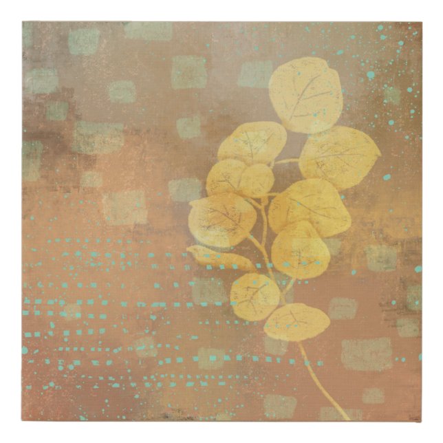 Eucalyptus Leaves Abstract Art -Digital Collage Faux Canvas Print (Front)