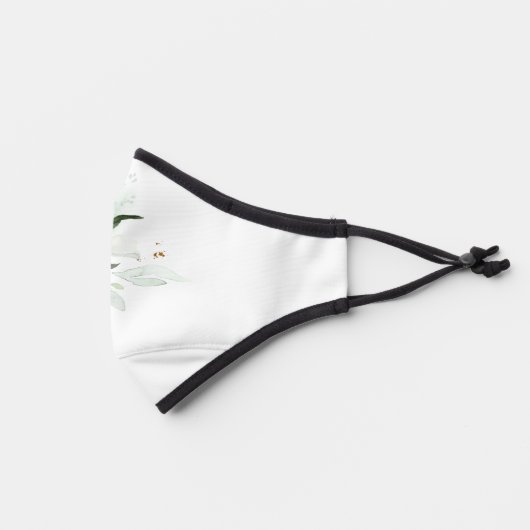 Eucalyptus Leaves and Gold Greenery Foliage Premium Face Mask (Left)