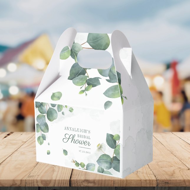 Eucalyptus Leaves Botanical Greenery Bridal Shower Favor Boxes (Eucalyptus Leaves Botanical Greenery Bridal Shower Favor Boxes)