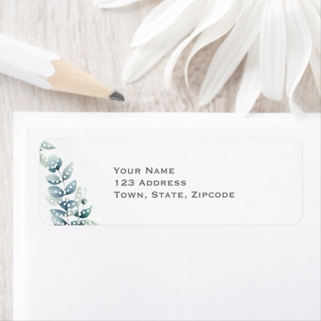 Eucalyptus leaves botanical greenery Wedding Label (Insitu)