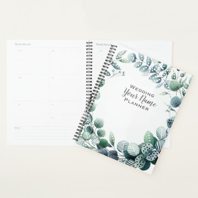 Eucalyptus leaves botanical greenery wedding planner (Display)