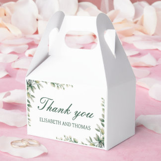 Eucalyptus leaves botanical wedding favour box 