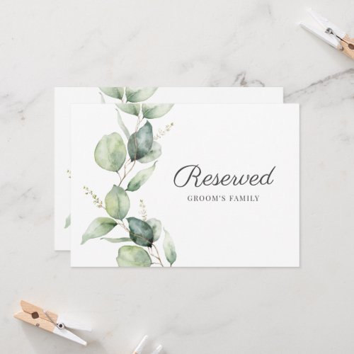 Eucalyptus Leaves Botanical Wedding Reserved Sign