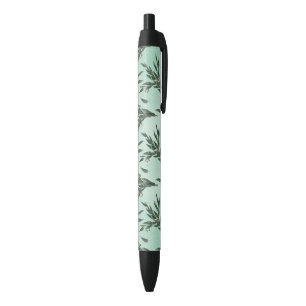 Eucalyptus Leaves Branches Gold Sparkles Pen