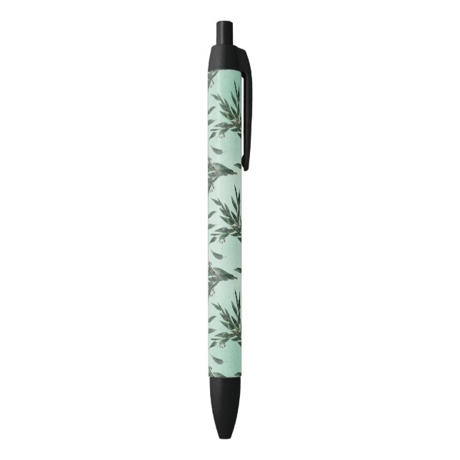 Eucalyptus Leaves Branches Gold Sparkles Pen (Bottom (Vertical))