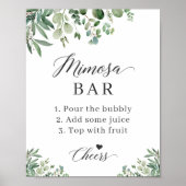 Eucalyptus Leaves Bridal Shower Mimosa Bar Sign (Front)