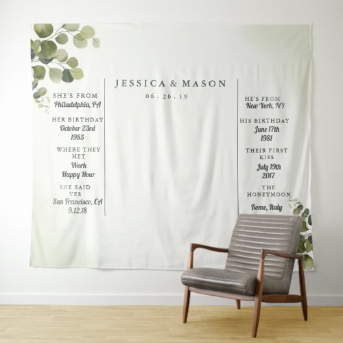 Eucalyptus Leaves Budget Wedding Booth Backdrop