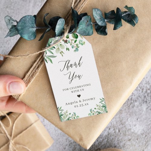 Eucalyptus Leaves Elegant Greenery Thank You Gift Tags