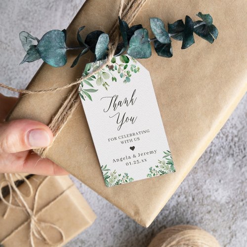 Eucalyptus Leaves Elegant Greenery Thank You Gift Tags