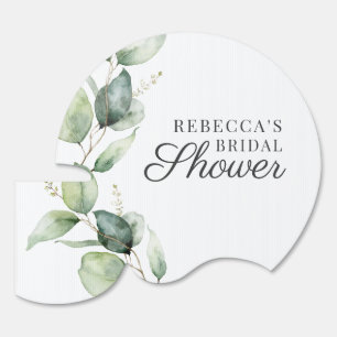 Eucalyptus Leaves Foliage Script Bridal Shower Sign