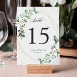 Eucalyptus Leaves Geometric Wedding Table Number<br><div class="desc">Eucalyptus Leaves Geometric Wedding Table Number Number Card. (1) Please customize this template one by one (e.g, from number 1 to xx) , and add each number card separately to your cart. (2) For further customization, please click the "customize further" link and use our design tool to modify this template....</div>