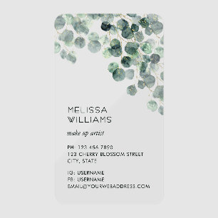 Eucalyptus Leaves Gold Foliage Clear Business Cards