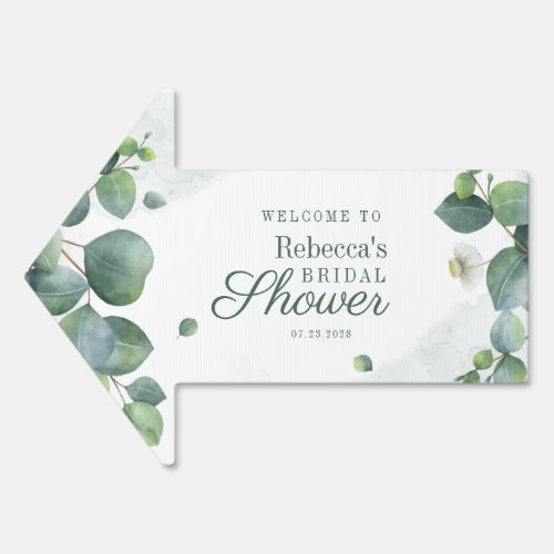 Eucalyptus Leaves Greenery Floral Bridal Shower Sign