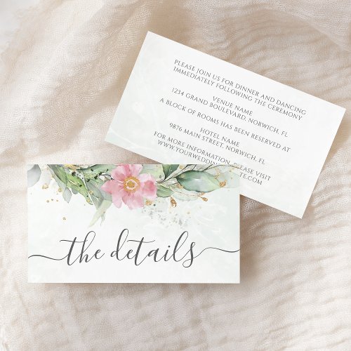 Eucalyptus Leaves Greenery Floral Elegant Wedding Enclosure Card