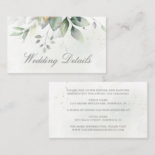 Eucalyptus Leaves Greenery Gold Elegant Wedding