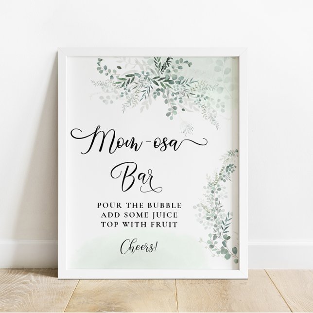 Eucalyptus Leaves Greenery Mom-osa Bar Poster (Creator Uploaded)