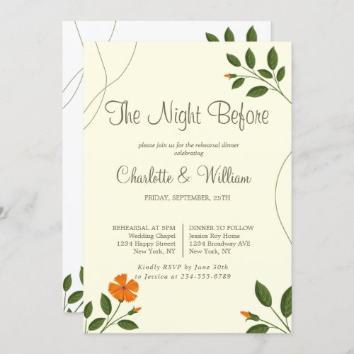 Eucalyptus Leaves Greenery Rehearsal Dinner Invitation