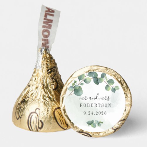 Eucalyptus Leaves Greenery Script Wedding Hersheys Kisses