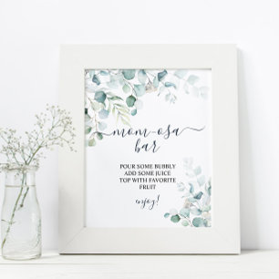 Eucalyptus Leaves Greenery Shower Momosa Bar Sign