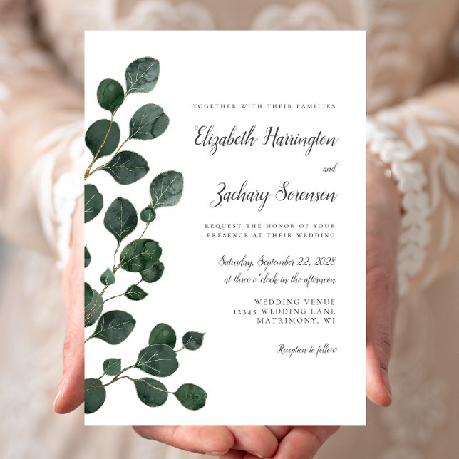 Eucalyptus Leaves Greenery Watercolor Wedding Invitation (Creator Uploaded)