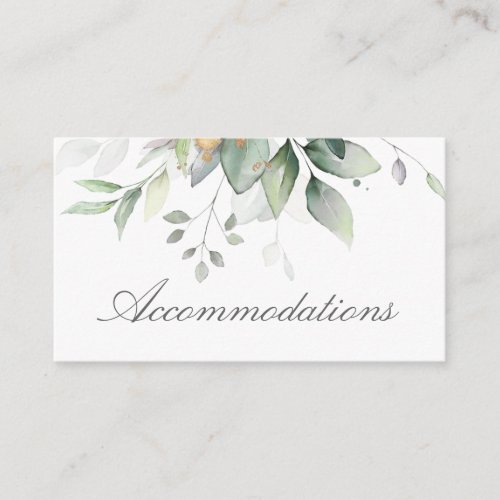 Eucalyptus Leaves Greenery Wedding Accommodations Enclosure Card