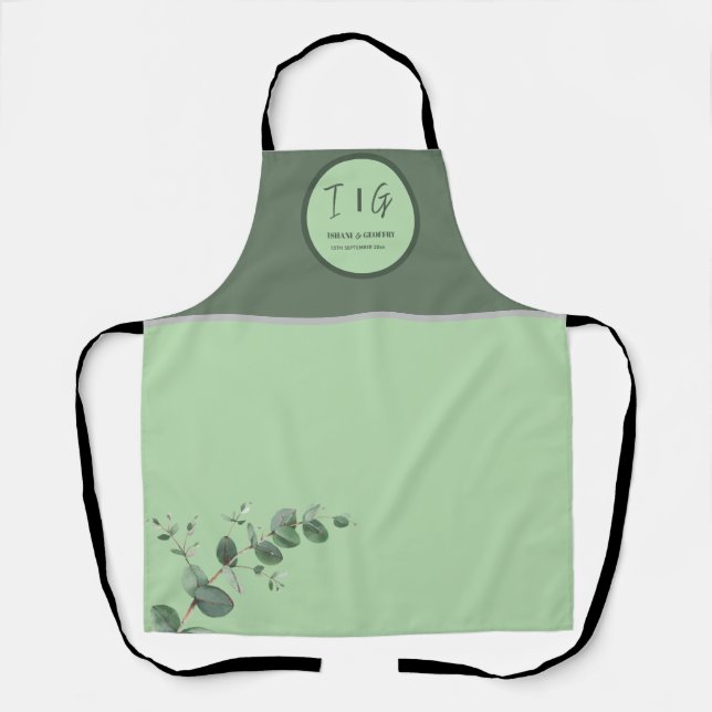 Eucalyptus Leaves Greenery Wedding Apron (Front)