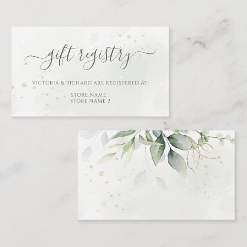 Eucalyptus Leaves Greenery Wedding Gift Registry
