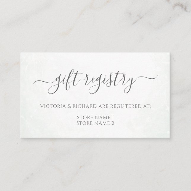 Eucalyptus Leaves Greenery Wedding Gift Registry Enclosure Card (Front)